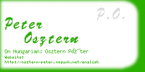 peter osztern business card